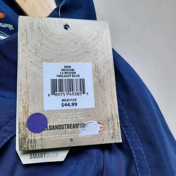 Field‎ & Stream Shirt Mens Medium Blue Technical Performance Snap Up Hiking - Picture 6 of 11